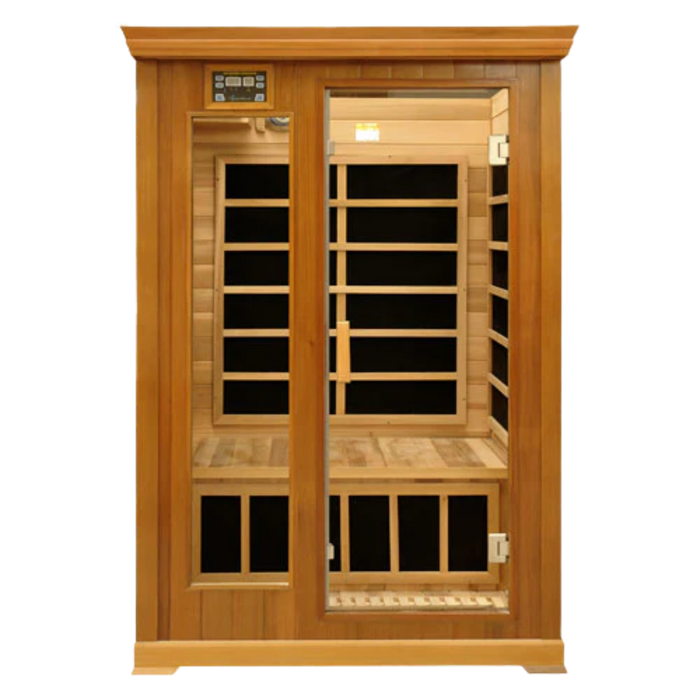 Smart two-person cedar FAR infrared sauna