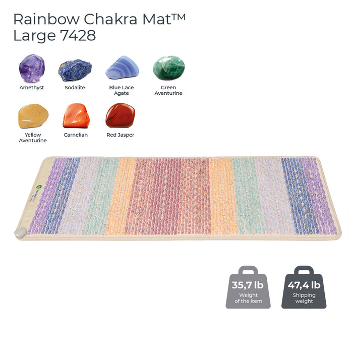 Line Heat Therapy Rainbow Chakra Mat Large 7428 Firm